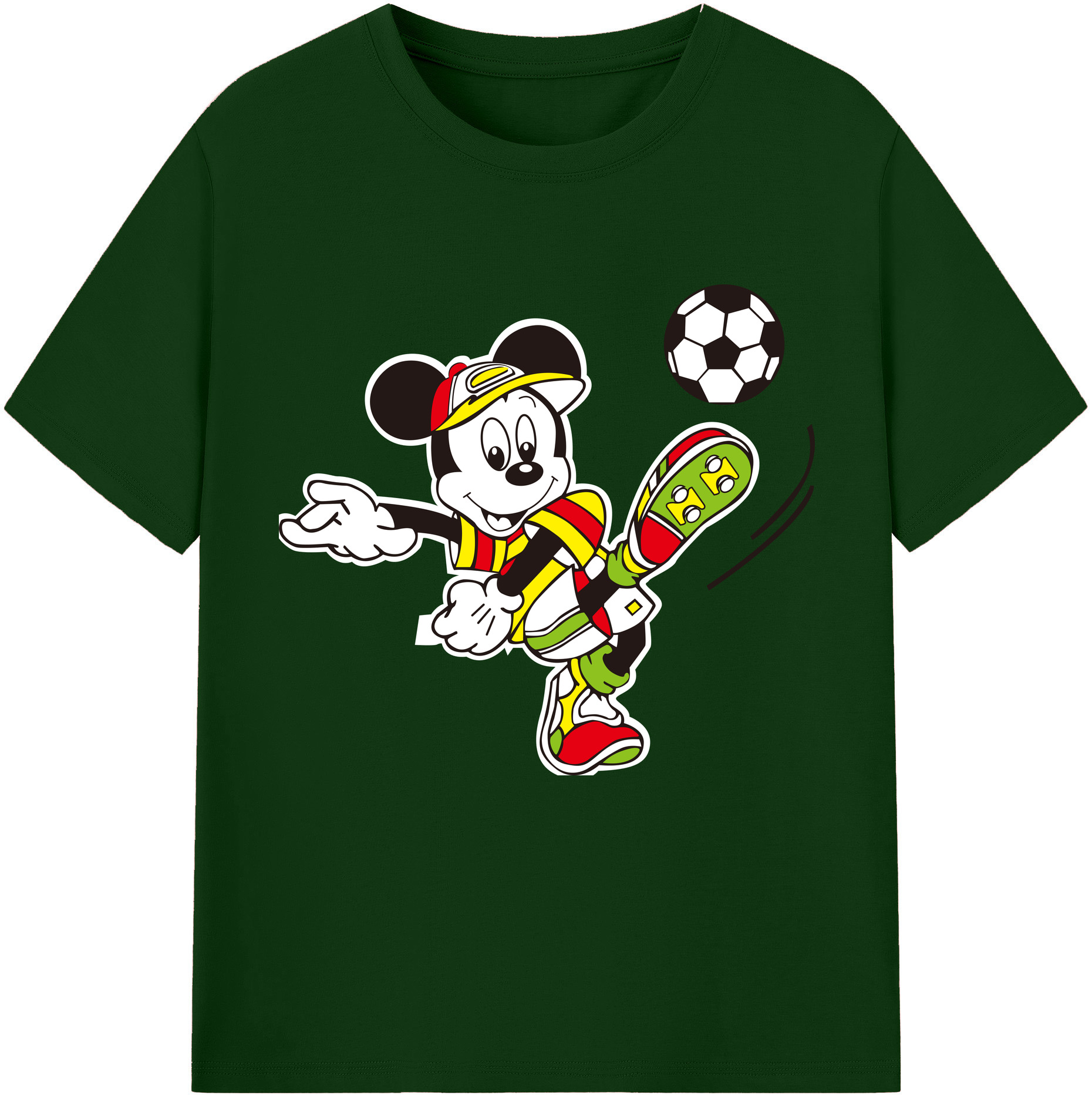 （画像用） ミッキーマウス Mickey Mouse 綿100％半袖Tシャツ（フロントプリント）